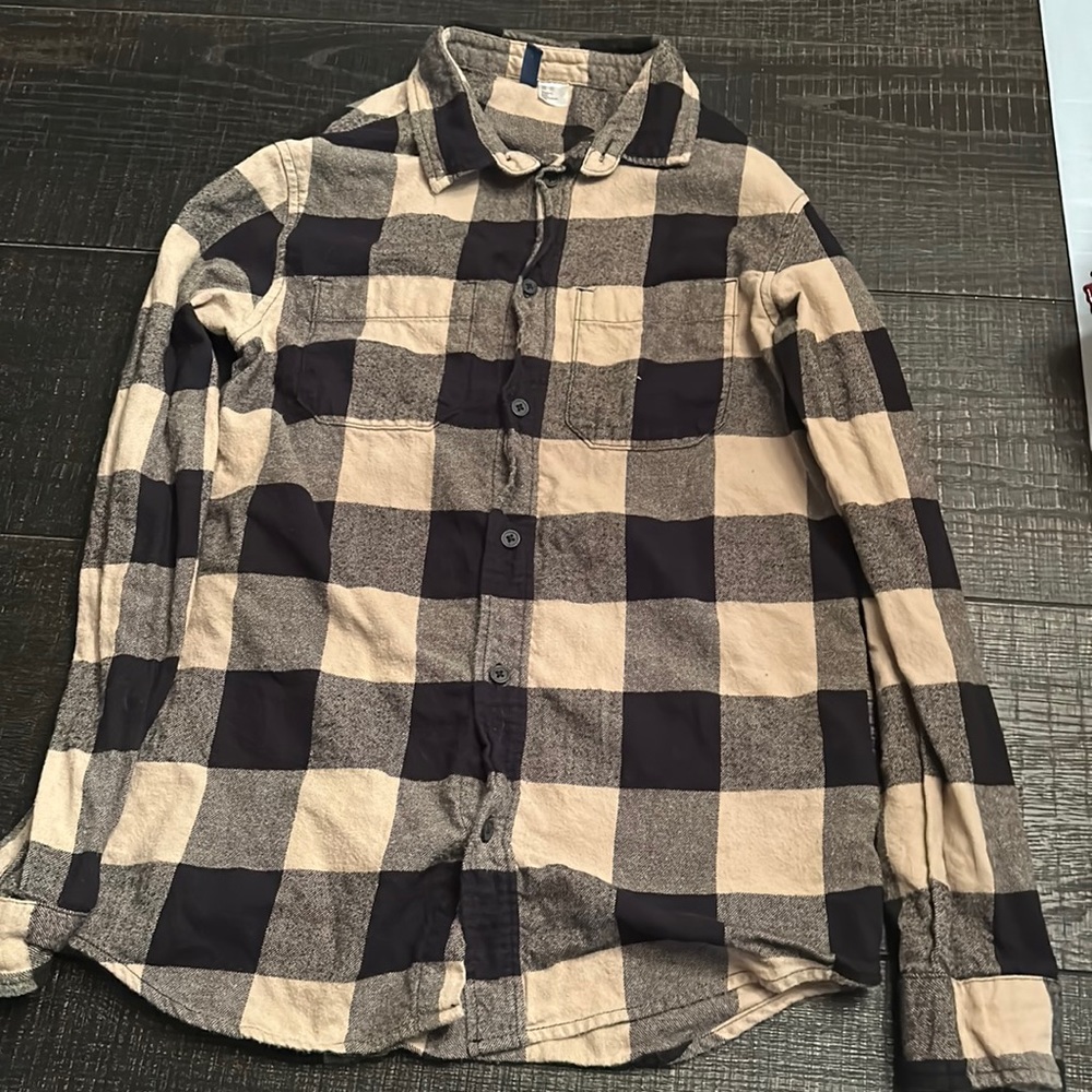 Men’s XS Flannel Tan and Black H&M